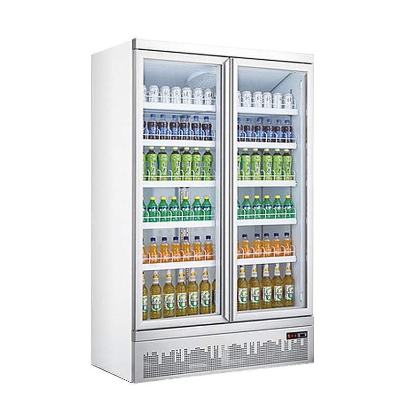 乐创(lecon) 下置大容积立式双门嵌入式便利店果蔬水果保鲜柜冷藏柜 展示柜冷冻 饮料柜 LC-J-ZSD02