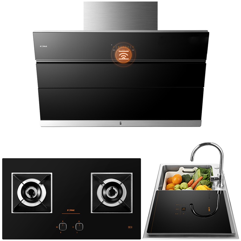 方太(FOTILE)20立方风魔方 侧吸 触控式抽油烟机燃气灶洗碗机套餐JQ22TA+HC86BE+C3洗碗机