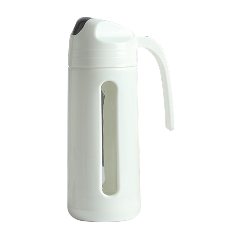 阳光飞歌 自动开合防漏油壶320ml 无铅玻璃大容量油壶调料瓶酱油醋瓶 白色