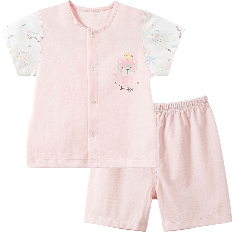 哈贝比（happyB）婴儿夏季薄款短袖内衣套装男女宝宝家居服睡衣小童夏装纯棉