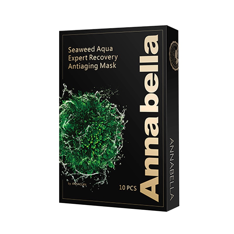 泰国 Annabella安娜贝拉 海藻面膜 深层补水 滋润保湿 收缩毛孔提亮肤色黑金海藻面膜 10片/盒