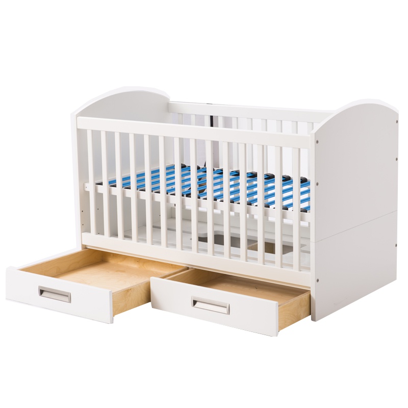 Horstel iSleep德国赫思OKECB1837白色骑士环保实木多功能成长型婴儿床可做1米4儿童床