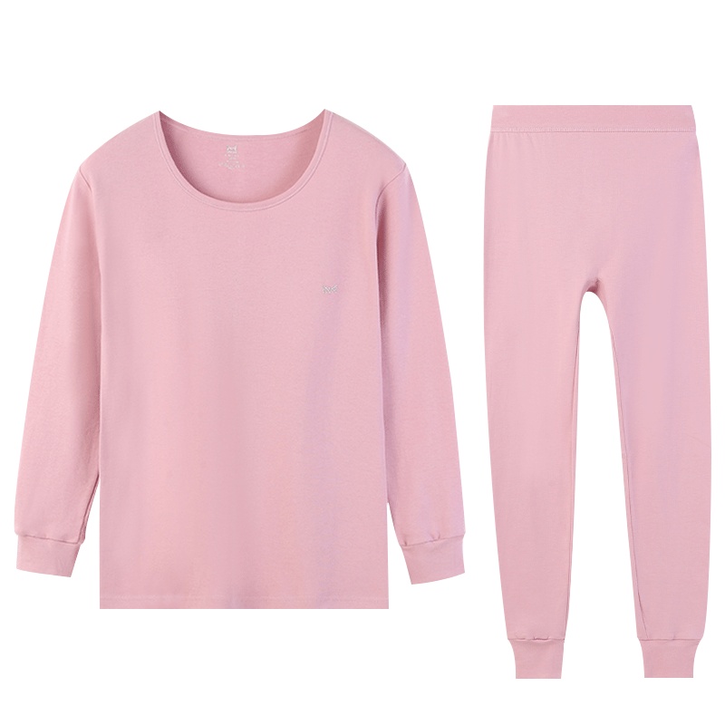 猫人情侣保暖内衣男士纯棉秋衣秋裤套装秋冬女圆领透气打底内衣