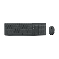 罗技(Logitech)MK235 无线键鼠套装键盘鼠标电脑办公商务游戏薄膜台式机笔记本电脑通用无线便携防泼溅防指纹