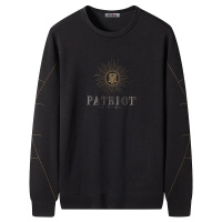 雅鹿男装青年运动休闲百搭圆领针织休闲服男士长袖卫衣2186W02008