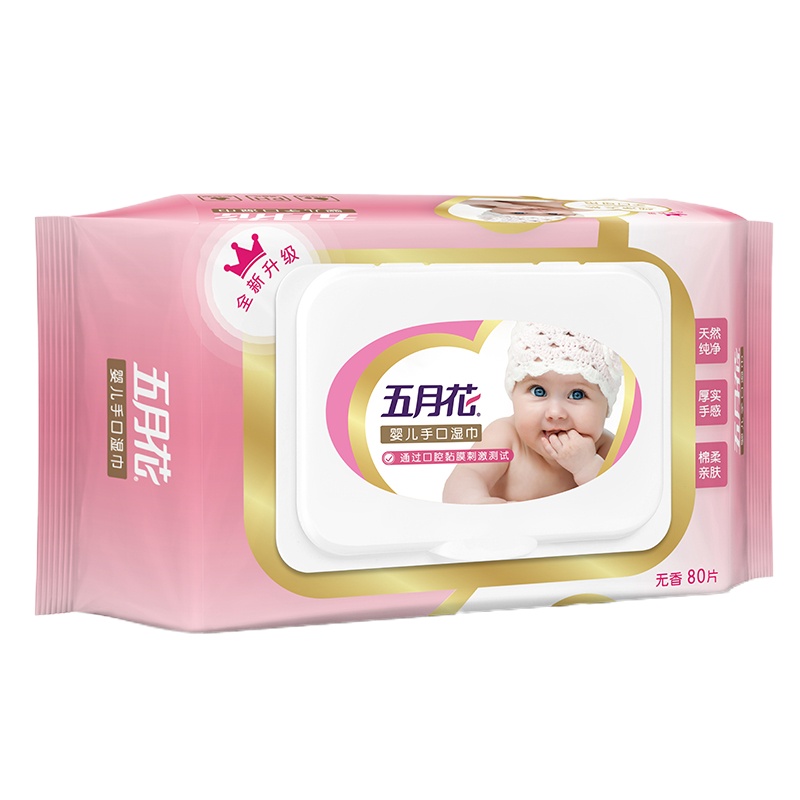 五月花(May Flower) 湿巾 婴儿手口可用80片装 1包/组 24组/箱 一箱装A1B6002