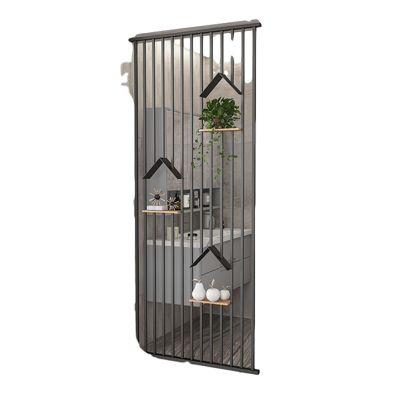 北欧客厅铁艺屏风置物架入户洗手台古达C挡煞玄关装饰餐厅镂空矮隔断墙