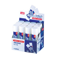 得力(deli)7122 21g固体胶12支/盒 PVP无甲醛配方固体胶棒胶水学生文具办公用品黏胶用品 胶带/胶水/胶棒