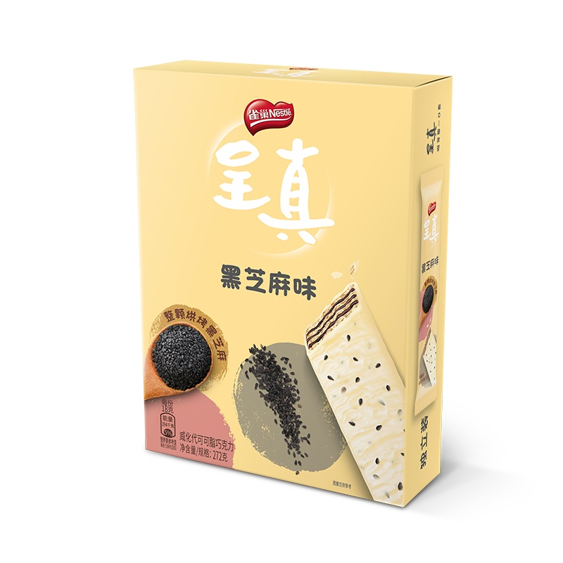 雀巢(Nestle)呈真 黑芝麻味 仙气威化 饼干 脆脆鲨升级版 休闲零食 272g