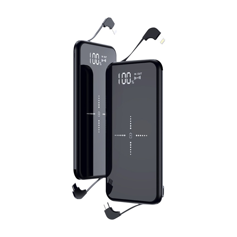 墨一 无线充电宝 超薄10000毫安便携自带线移动电源 苹果Xs/华为P30/Mate20 Pro/小米手机通用快充