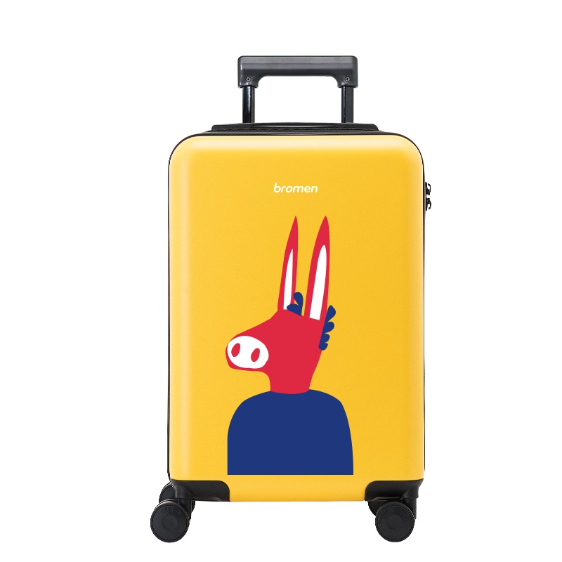 不莱玫20寸行李箱女箱子拉杆箱男韩版插画万向轮小登机箱24轻便旅行箱