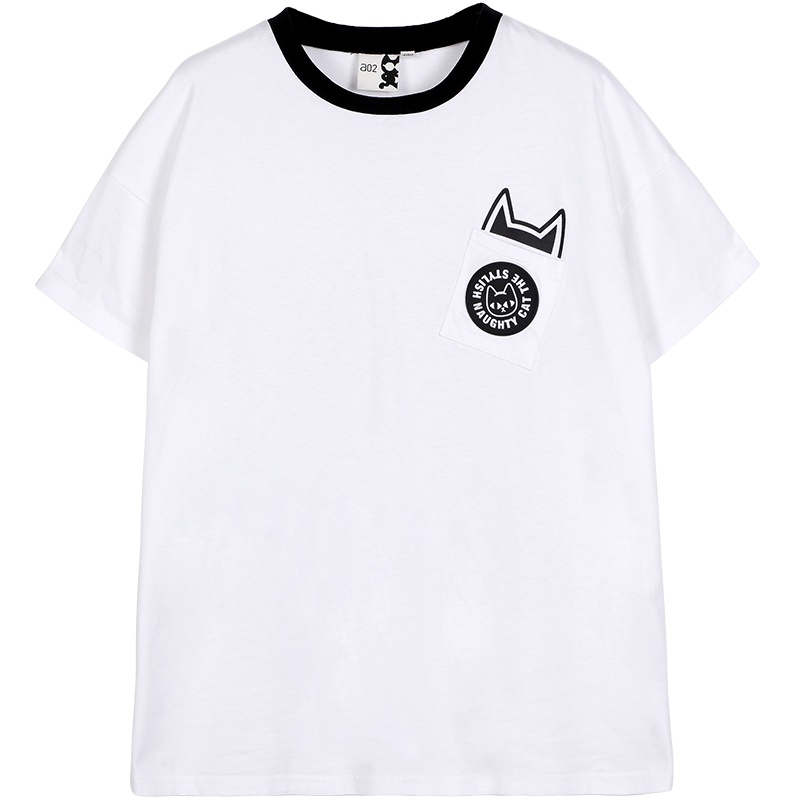 a02新款2020夏季潮流个性字母印花宽松显瘦短袖T恤女DTU2D0371KT