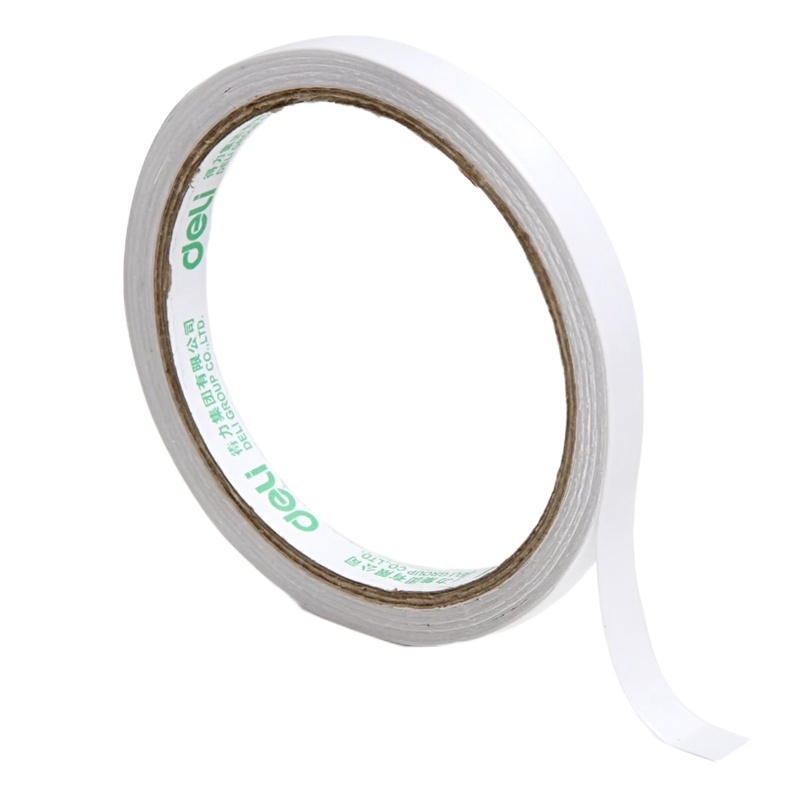 得力(deli)30404棉纸双面胶带8卷 9mm*10y 薄款粘胶层(BY)