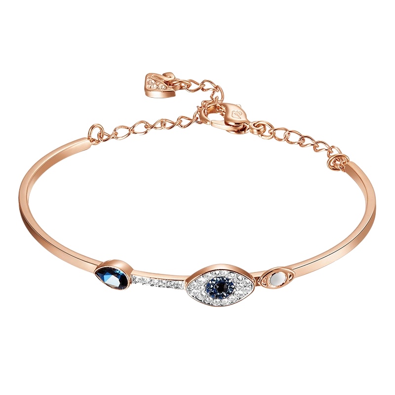 SWAROVSKI(施华洛世奇) DUO EVIL EYE 玫瑰金色恶魔之眼手镯 5171991