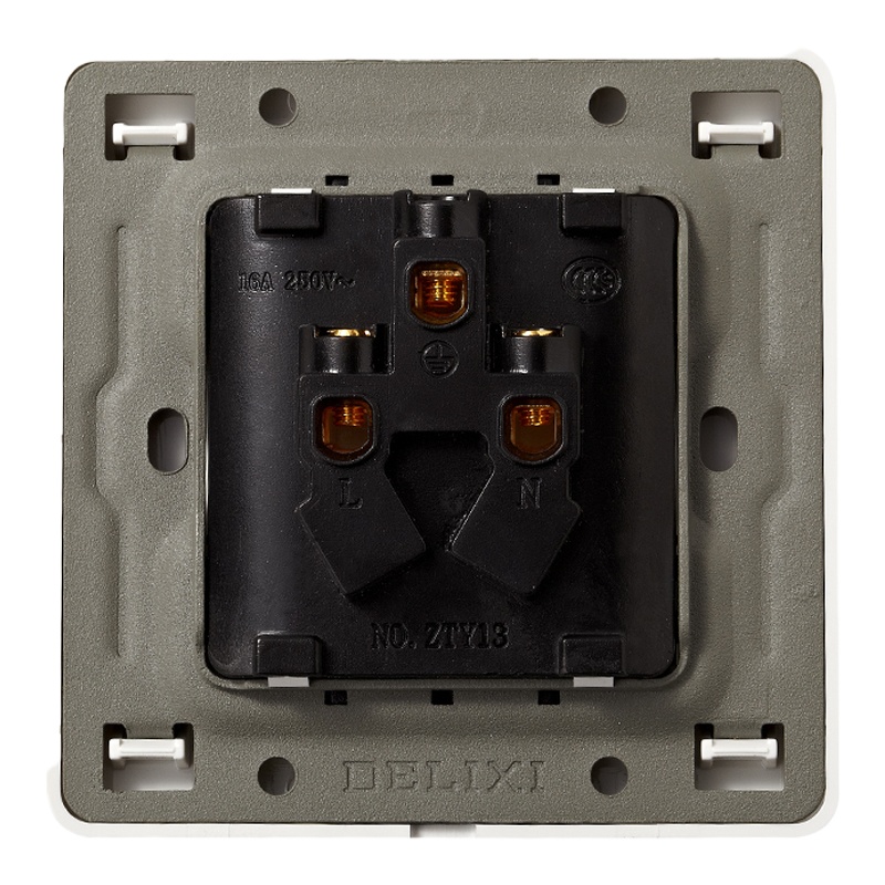 德力西插座面板86型暗装16A三孔3孔空调插座热水器大功率电器墙壁电源插座白色