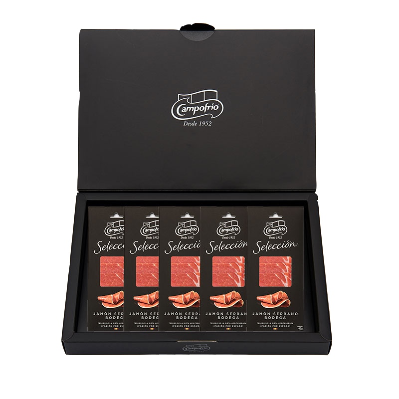 Campofrio 熟食礼盒 全程冷链 西班牙塞拉诺火腿40g*5袋礼盒装 猪后腿肉切片 即食 送礼 礼盒