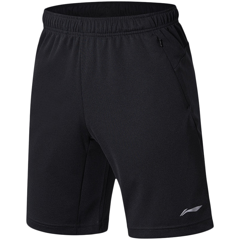 【自营】李宁LINING男子运动短裤跑步透气休闲运动服AKSN103-2 L AKSN103-2标准黑