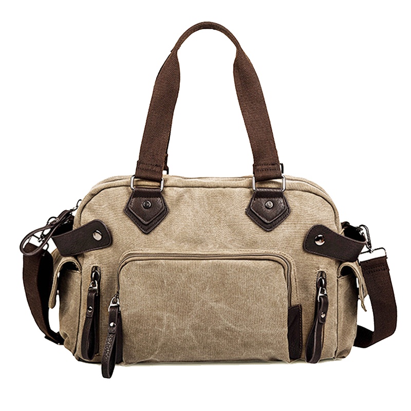 新款帆布包男单肩包男士挎包休闲复古潮男包旅行手提包旅行包男