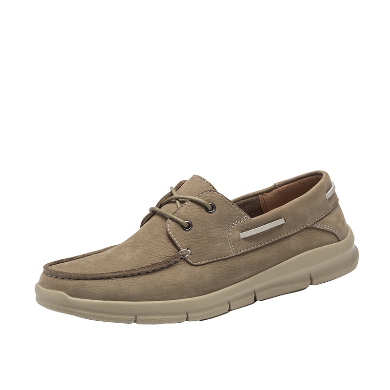 Jeep吉普男鞋百搭一脚蹬懒人鞋平底轻质耐磨真皮英伦风休闲皮鞋男