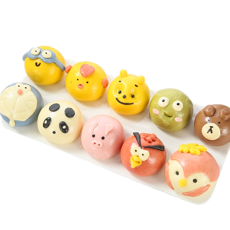 卡通馒头无添加儿童宝宝辅食早餐早饭豆沙包单包320g