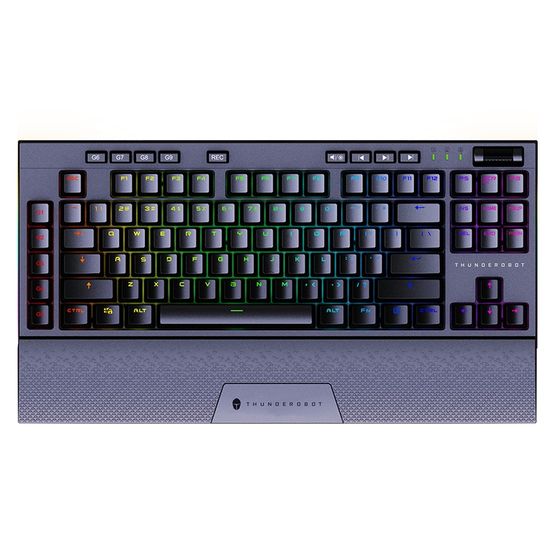 雷神(THUNDEROBOT) 无线机械键盘 RGB背光电竞游戏键盘 92键 磁吸式手托[KL30T-红轴]
