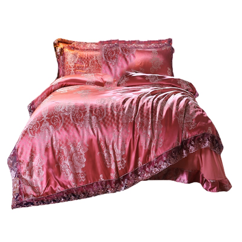 唛乐斯MALLAS奢华四件套 60支精梳长绒全棉贡缎提花四件套 刺绣绣花 超柔细滑 长绒棉四件套