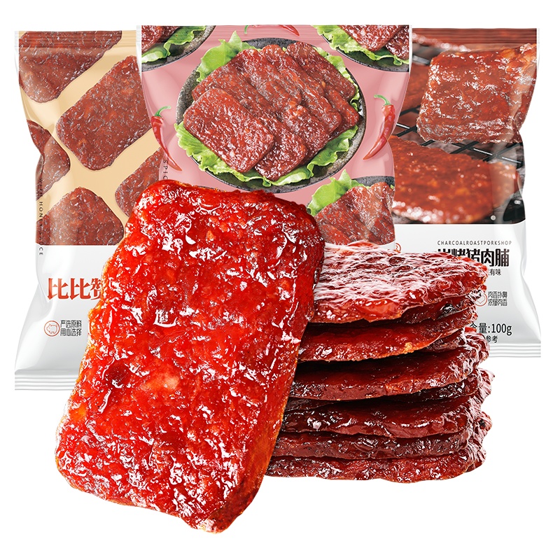 [99元任选12件]欧贝拉猪肉脯[炭烤味]100g袋装网红吃货零食小吃特产休闲食品肉食熟食即食肉干肉脯