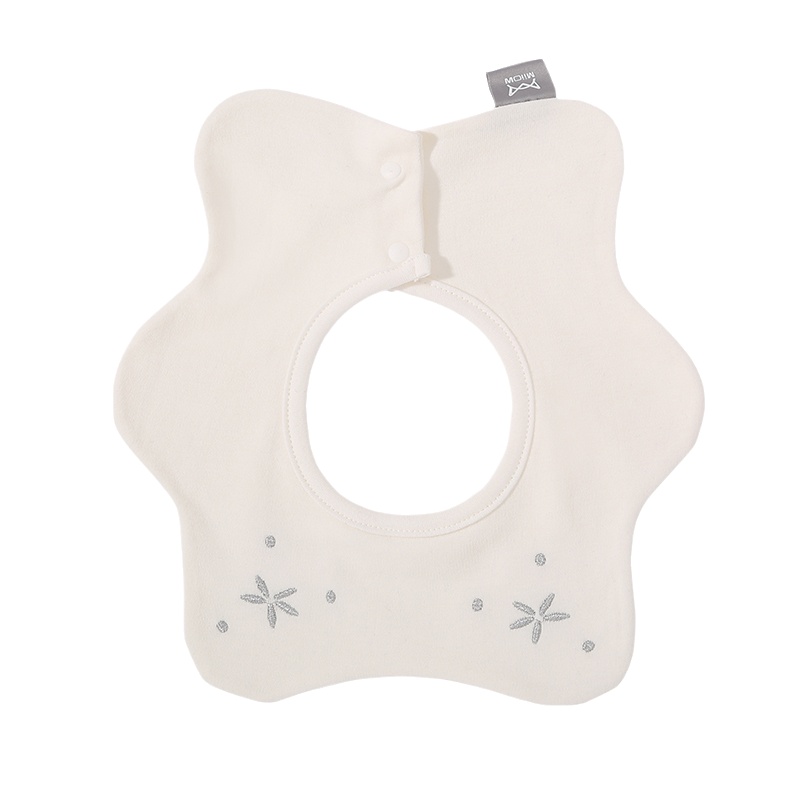 猫人纯棉绣花新生儿防吐奶婴儿口水巾宝宝围嘴