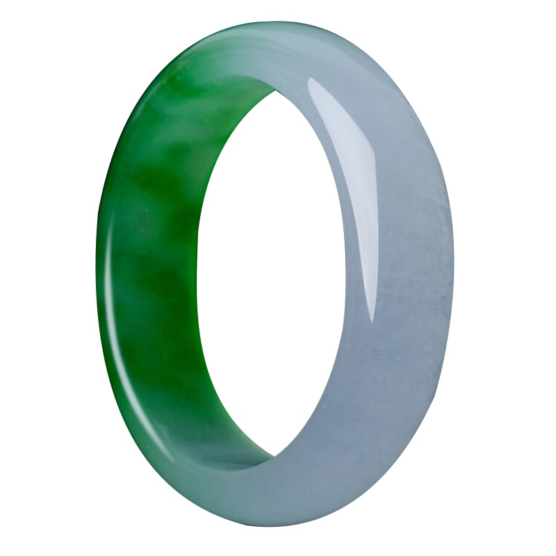 石英岩质玉手镯玉石玉器半飘花翠色时尚女款