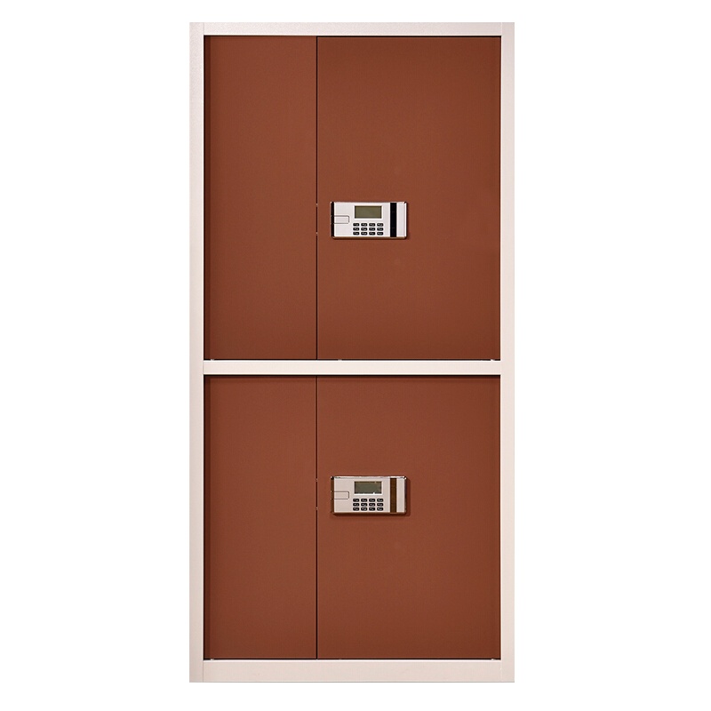 全简家具文件柜密码柜大型电子保密柜套通双节带抽屉咖啡色