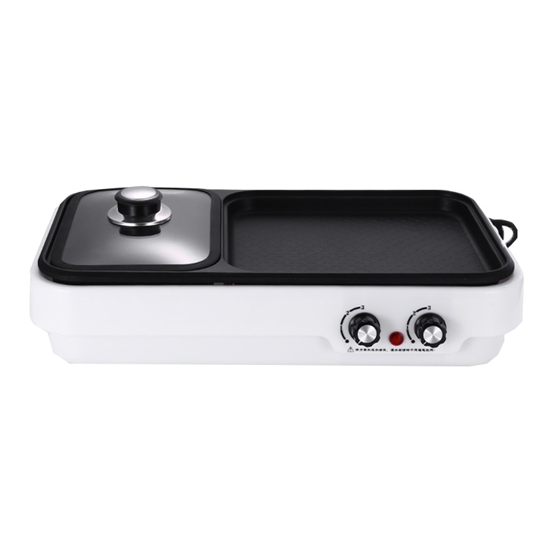 昂爵 AJ-4多功能涮烤一体机8秒速热电烤盘电热锅涮锅 不易粘易清洁 可双温调节功能(送15件套)