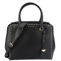 MICHAEL KORS 迈克·科尔斯 MK女包 BENNING系列黑色皮质女士手提单肩斜挎包