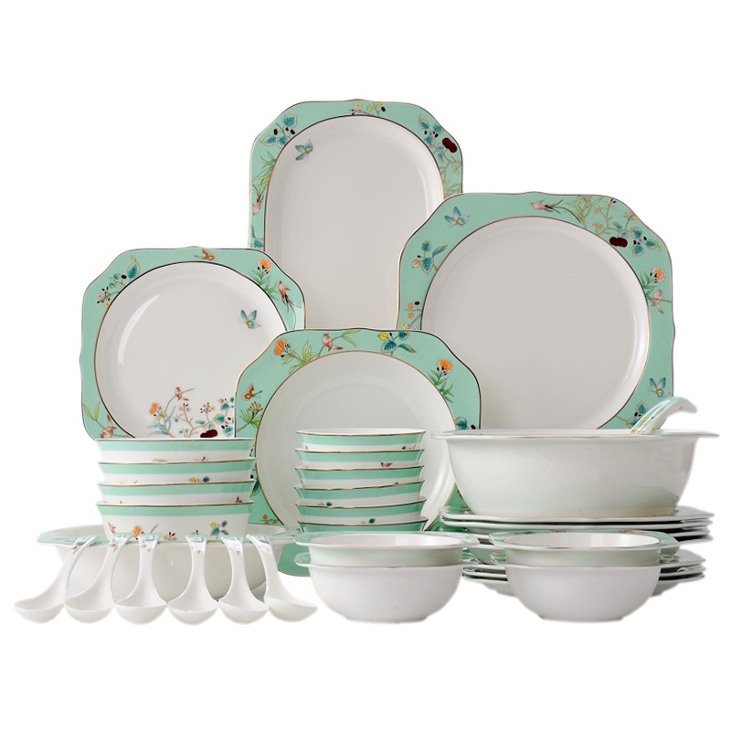 米兰度（Milandu）中式高档骨瓷餐具饭碗碟子盘子勺子家用散瓷 美人瓷系列散瓷餐具