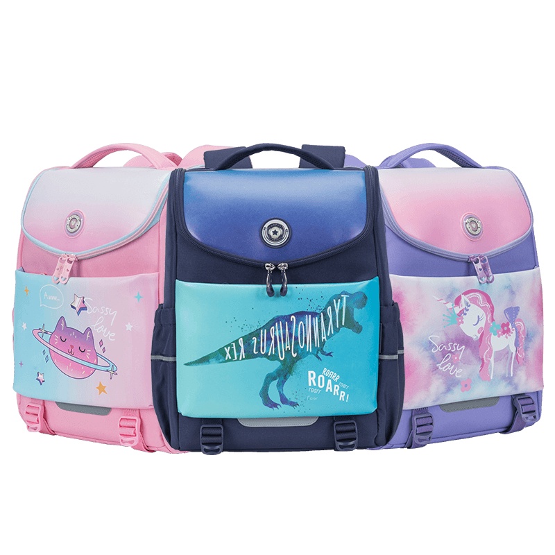 卡拉羊2代小学生1-6年级抑菌护脊书包减负背包女防水大双肩包男潮