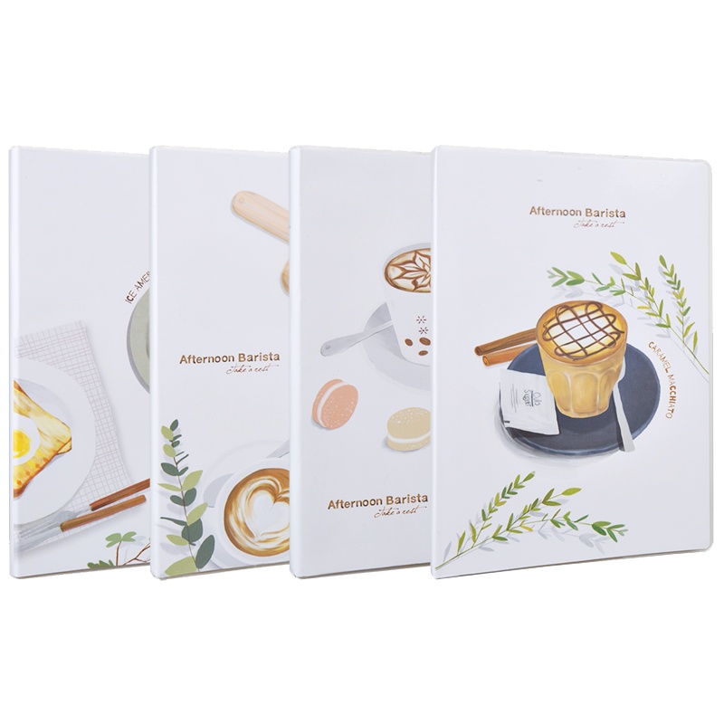 得力文具胶套本笔记本子记事本日记本16开80张加厚韩国小清新简约大学生笔记本考研本子 4本装套装T1680BEN