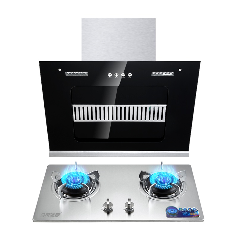 马可波罗(MKBL)侧吸式烟灶套装宽屏大吸力油烟机燃气灶爆炒大火力不锈钢煤气双灶具液化气160-137+Q03(139)