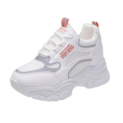 邦迪·斯顿pandist内增高休闲鞋女2023年春秋季新款圆头小白鞋透气