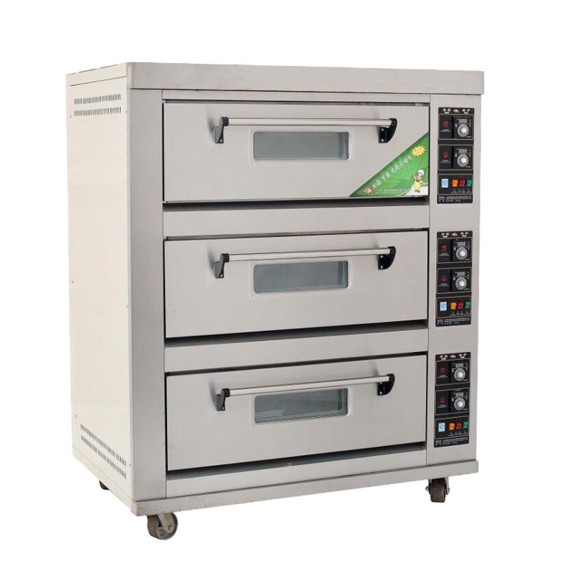 红联三层六盘电烤箱蛋挞月饼披萨炉面包烤箱燃气智能电烤箱大型红炉设备HL-60