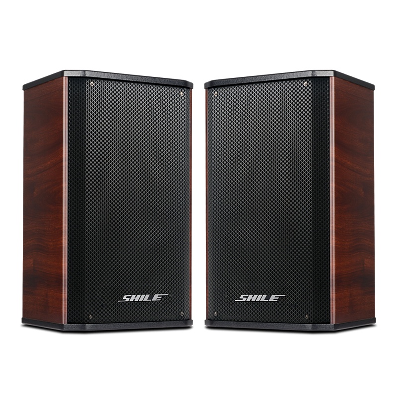 狮乐 BX108会议室音响大功率壁挂音箱 培训室 教室 家庭用KTV音箱木纹红2只