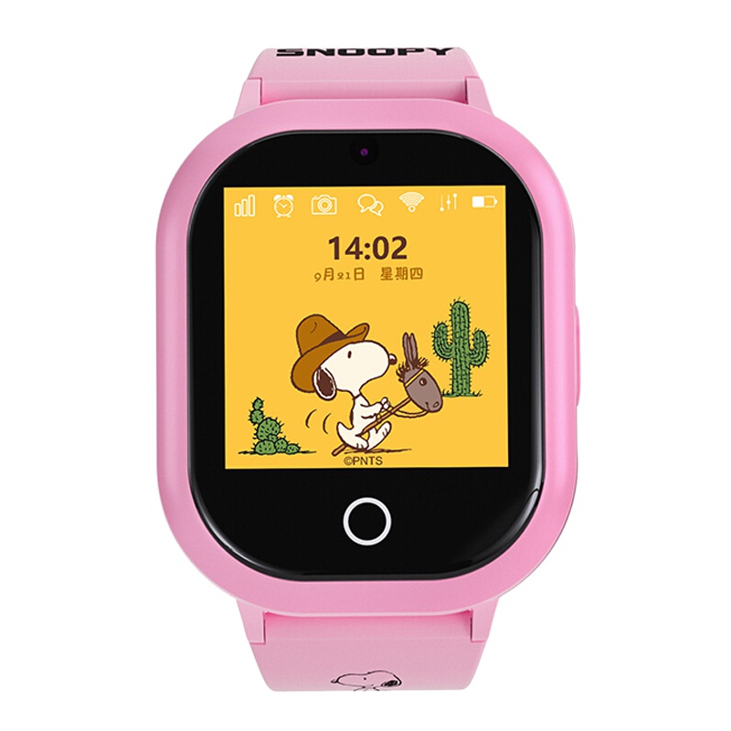 史努比(SNOOPY)儿童智能手表 语音通话拍照定位多功能儿童智能手表TD-02 H5粉红色
