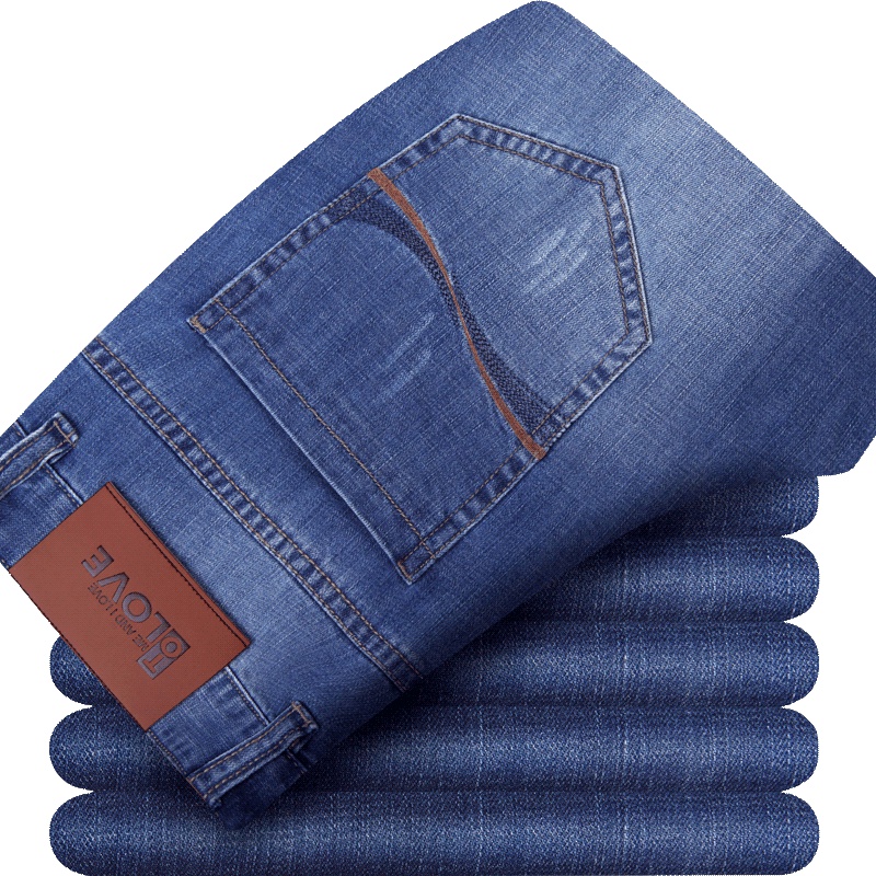 HODO红豆男装 男士牛仔裤 2019春季新款时尚休闲男士水洗棉混纺牛仔裤长裤