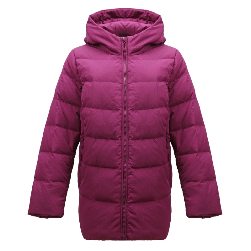 坦博尔羽绒服女2018新款中年女士妈妈宽连帽宽松保暖外套 TD18226