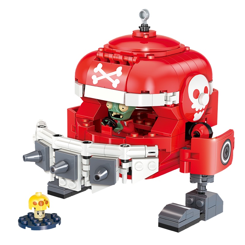 古迪植物大战僵尸儿童拼装积木男孩子小颗粒diy玩具生日礼物60003机甲橄榄球僵尸模型