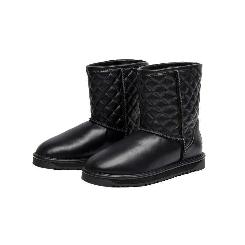 TASMANUGG 塔斯曼 菱形格短靴雪地靴 真皮羊皮毛一体 女士 5826