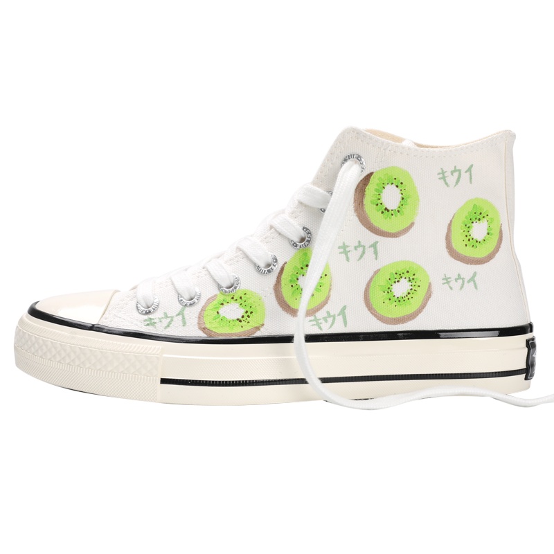 飞跃2020夏季新款彩绘高帮鞋小白鞋休闲运动手绘爆改联名水果鞋少女鞋子