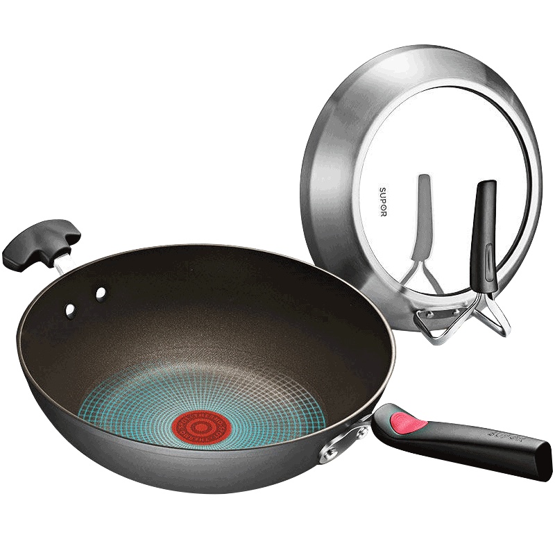 苏泊尔（SUPOR）32cm火红点炒锅不粘锅平底锅无油烟炒菜锅电磁炉燃气通用牛排煎蛋锅 火红点2代 EC32RP03