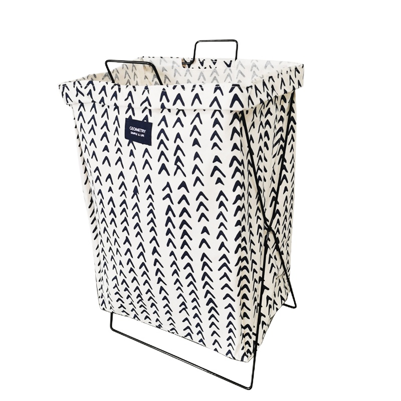 清科蓝 脏衣篮棉麻收纳箱脏衣服收纳筐家居脏衣篓洗衣篮大容量玩具收纳箱整理折叠箱收纳袋铁架收纳筐