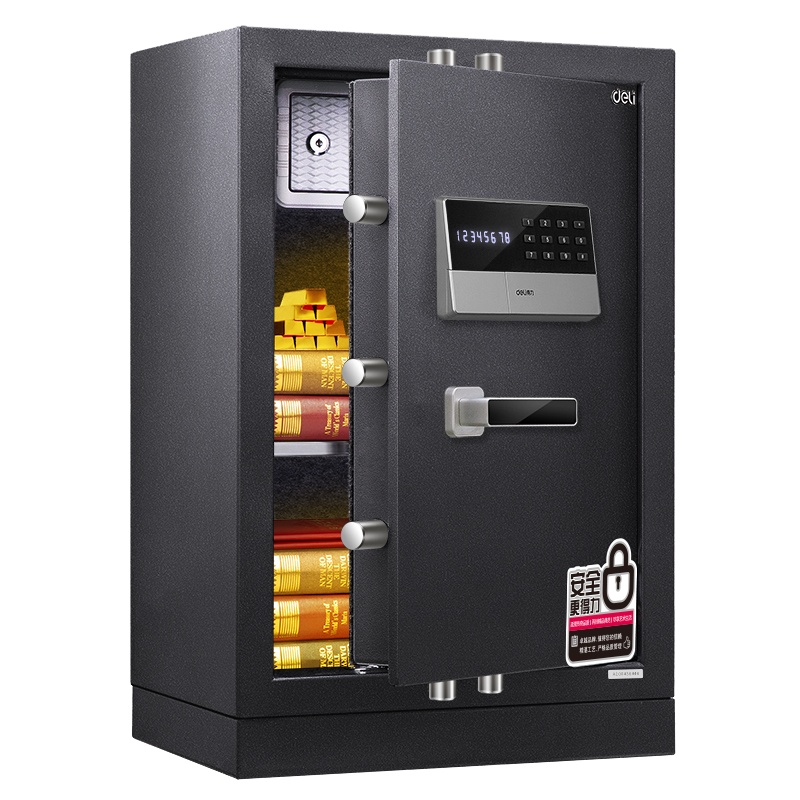 得力3655A电子密码防盗保险柜 家用办公保险箱 大型入墙保管柜70cm
