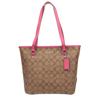 COACH/蔻驰女包 小号托特包 购物袋Tote女包 女士拉链单肩包 手提包  C纹女包  F58294