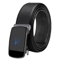 七匹狼(SEPTWOLVES)皮带腰带中青年裤带自动扣头层牛皮真皮休闲商务男士蓝标镜面扣头 精美礼盒送礼自用送父亲送男友